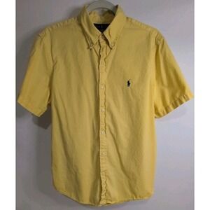 Polo Ralph Lauren Short-sleeve Button-down Shirt Size Medium Yellow 100% Cotton